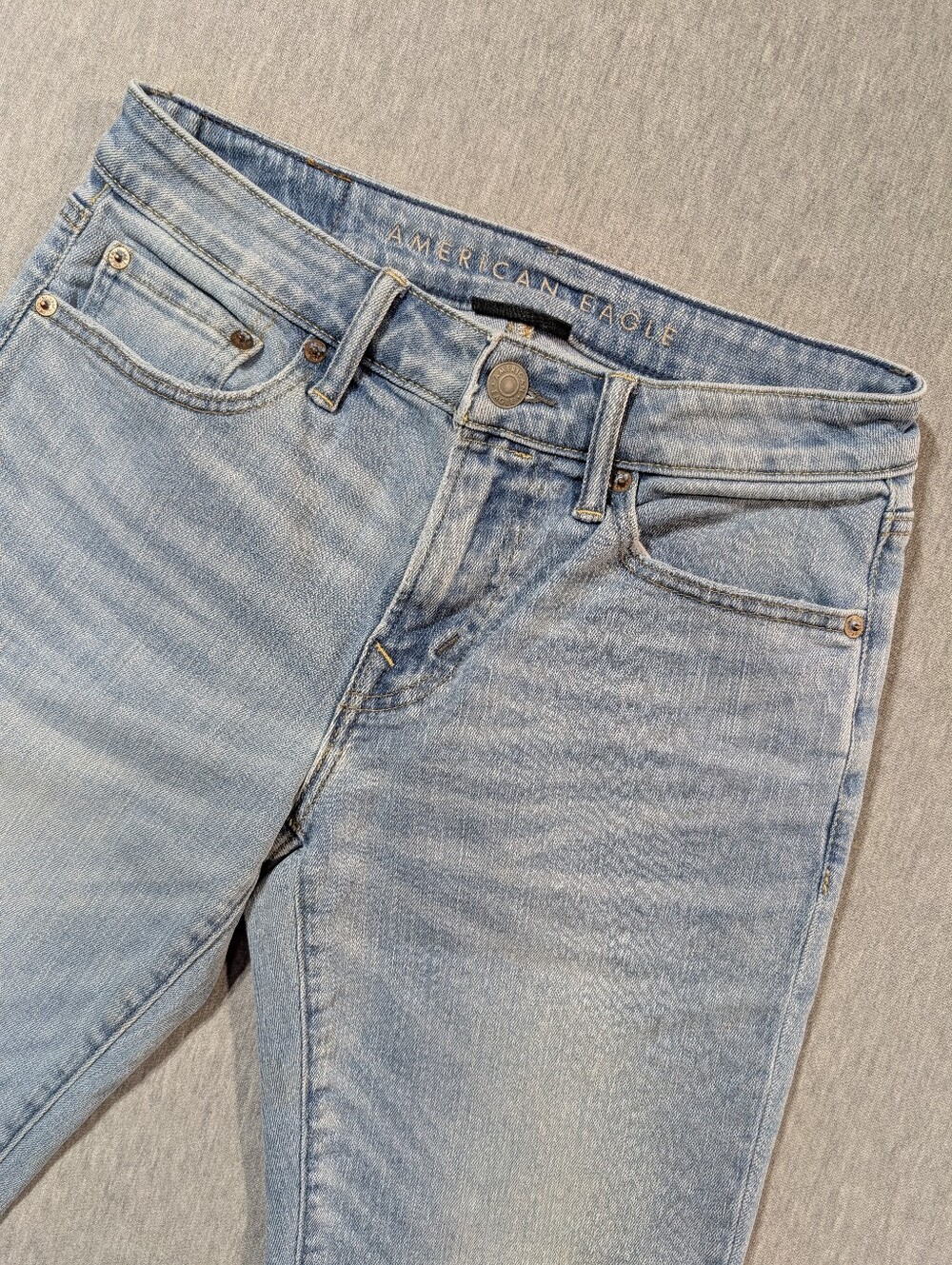 American Eagle Slim Straight Jeans Men's 28 X 28 Light Wash Blue